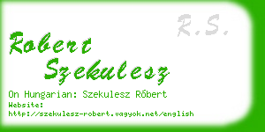robert szekulesz business card